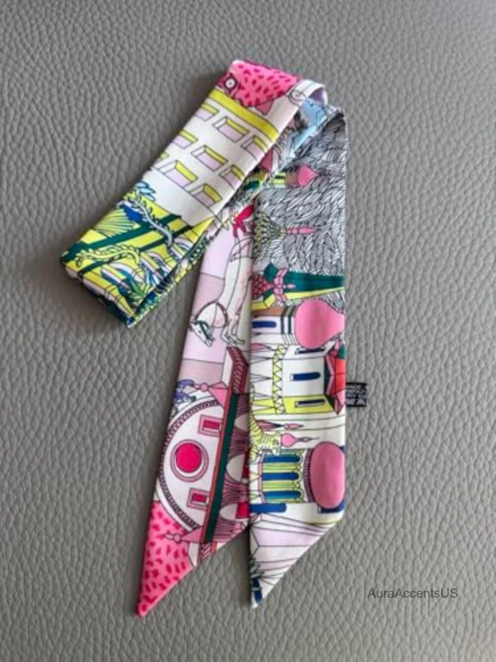 Luxury Silky Polyester Skinny Scarf for Women, Headband, Neck Scarf, Purse